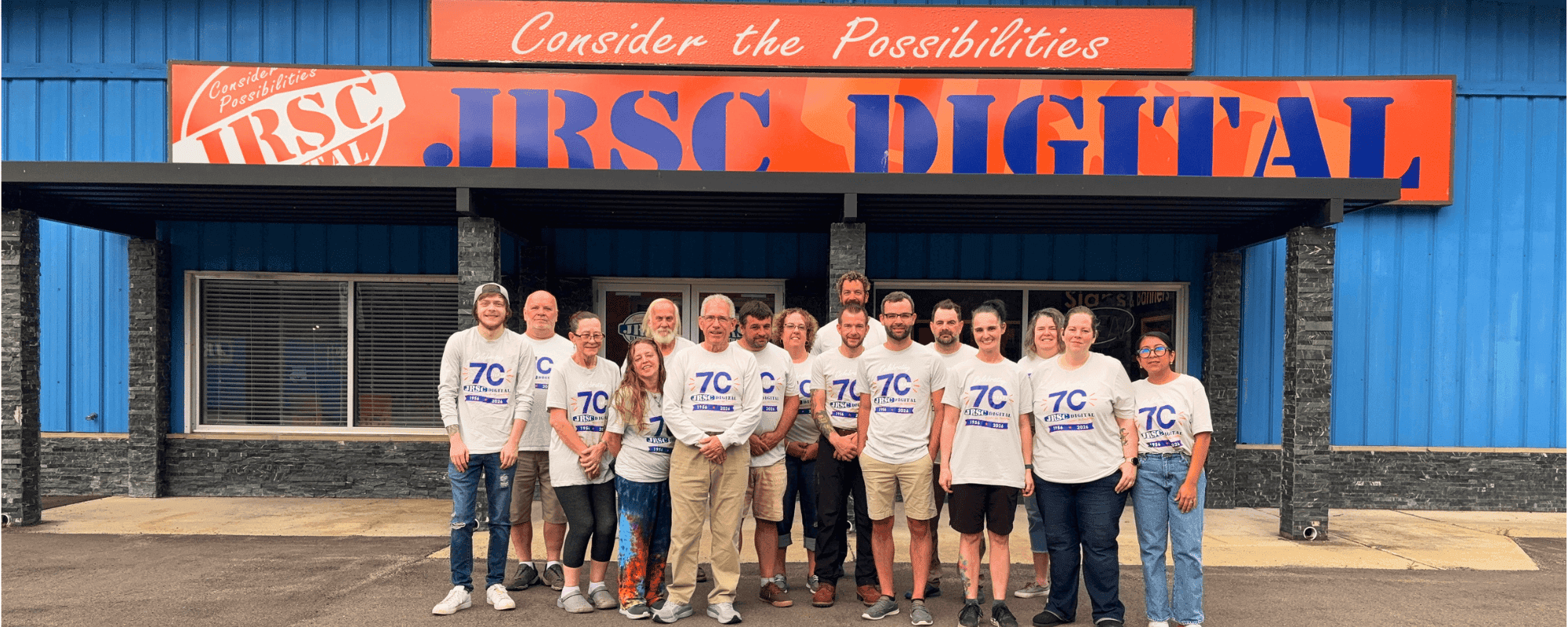 JRSC Digital 70th anniversary celebration with commemorative Greetings from Jamestown rubber stamp