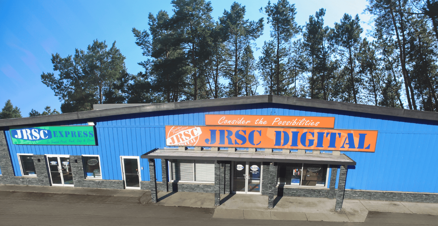 Historic black and white company building photo